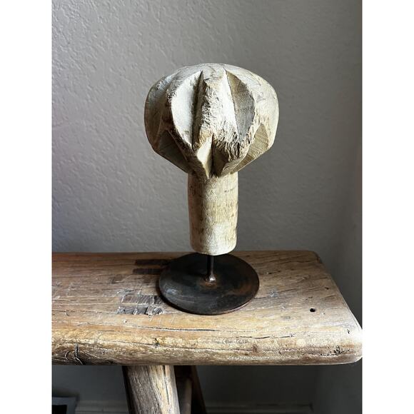 Vintage Wooden Spice Grinder on Stand - Picture 3 of 5